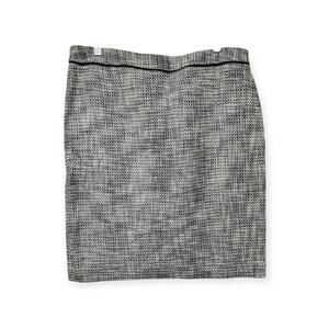 White House Black Market Black/White Tweed Back‎ Slit Pencil Skirt Size 14 NWT